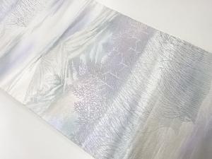 アンティーク　山並に樹木模様織出し袋帯（材料）